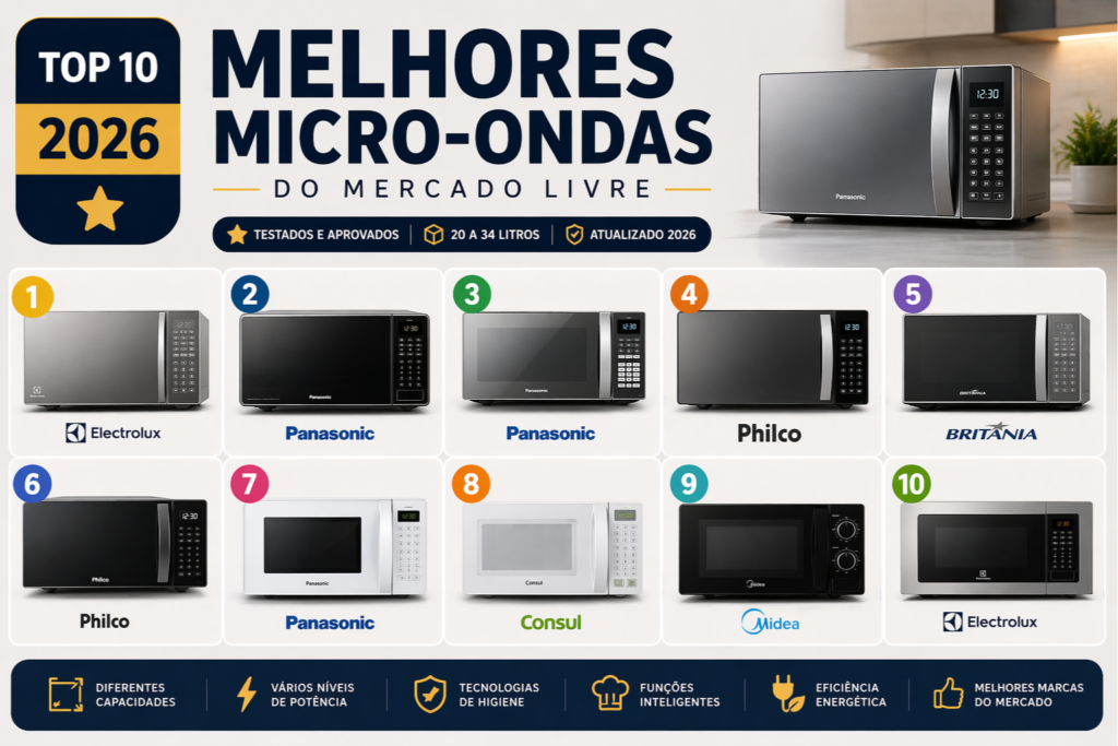 Os 10 Melhores Micro-ondas Melhores micro-ondas 2026